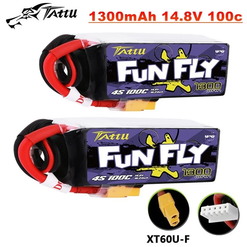 

TATTU FUNFLY 4S 14.8V Lipo Battery 1300mAh 100C For RC FPV Airplane Quadcopter Helicopter Drone Parts 4S Rechargeable Battery