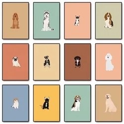 Modern Colorful Abstract Puppy Portrait Poster Wall Art Picture Beagle Koki Bull Dog Canvas Painting Simple Living Room Decor