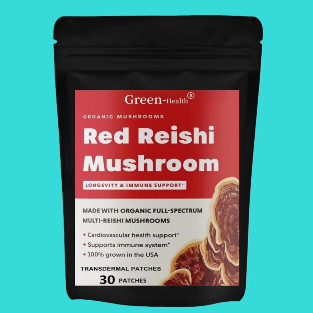 30-Count Organic Reishi Ganoderma Lucidum Patches: Transdermal Immune, Heart & Energy Support
