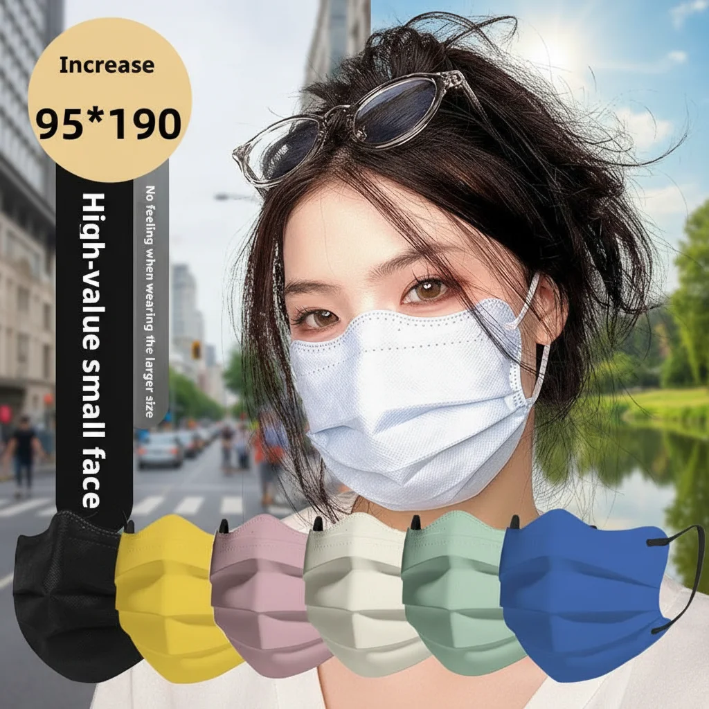 10 Farben Einweg-Gesichtsmaske, atmungsaktiv, 3-lagig, Morandi-Farbe, schützende Gesichtsabdeckung, V-Face-Anti-Staub-Maske
