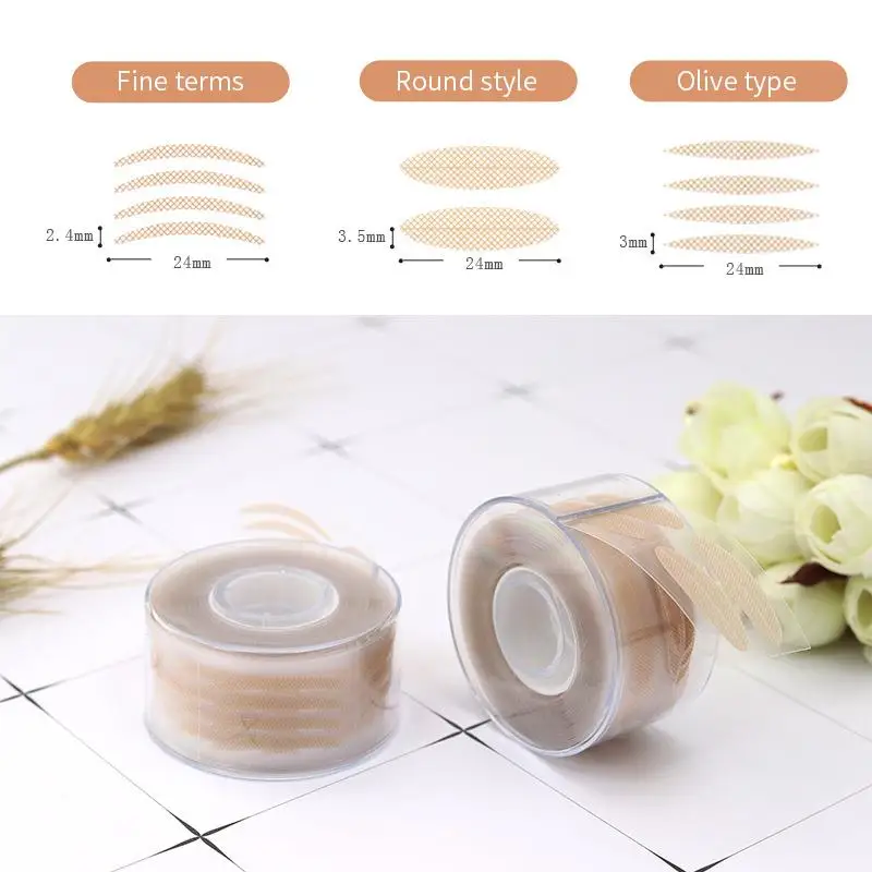 Cinta de doble párpado para ojos grandes, tiras de levantamiento de ojos, gris claro, pegatina Invisible plegable, herramienta de maquillaje, 600 piezas