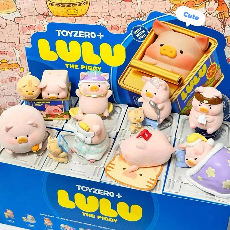 Lulu Pig Associated Daily Blind Box Kawaii Piggy Anime Figure Doll Surprise Bag Room Ornament Collect Model Toys Kids Gift