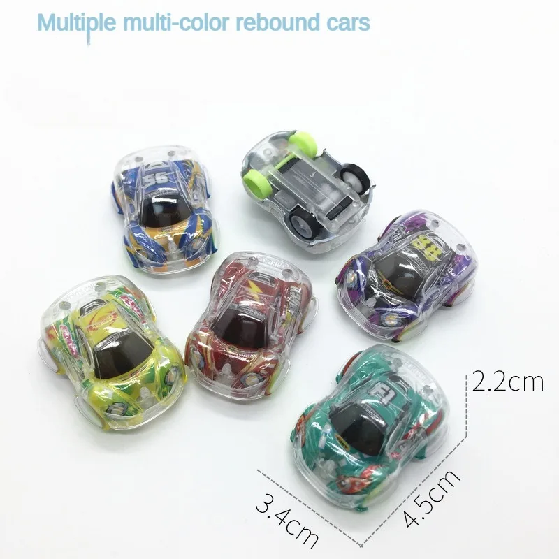 

Children's Toy Car Double Layer Transparent Graffiti Mini Return Racing Car Available in Multiple Colors