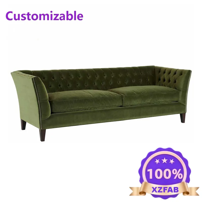 Factory Direct 2026 Wabi **** Linen Fabric Down Sofa Designer Homestay Removable American Retro Straight Row Three-person Sofa