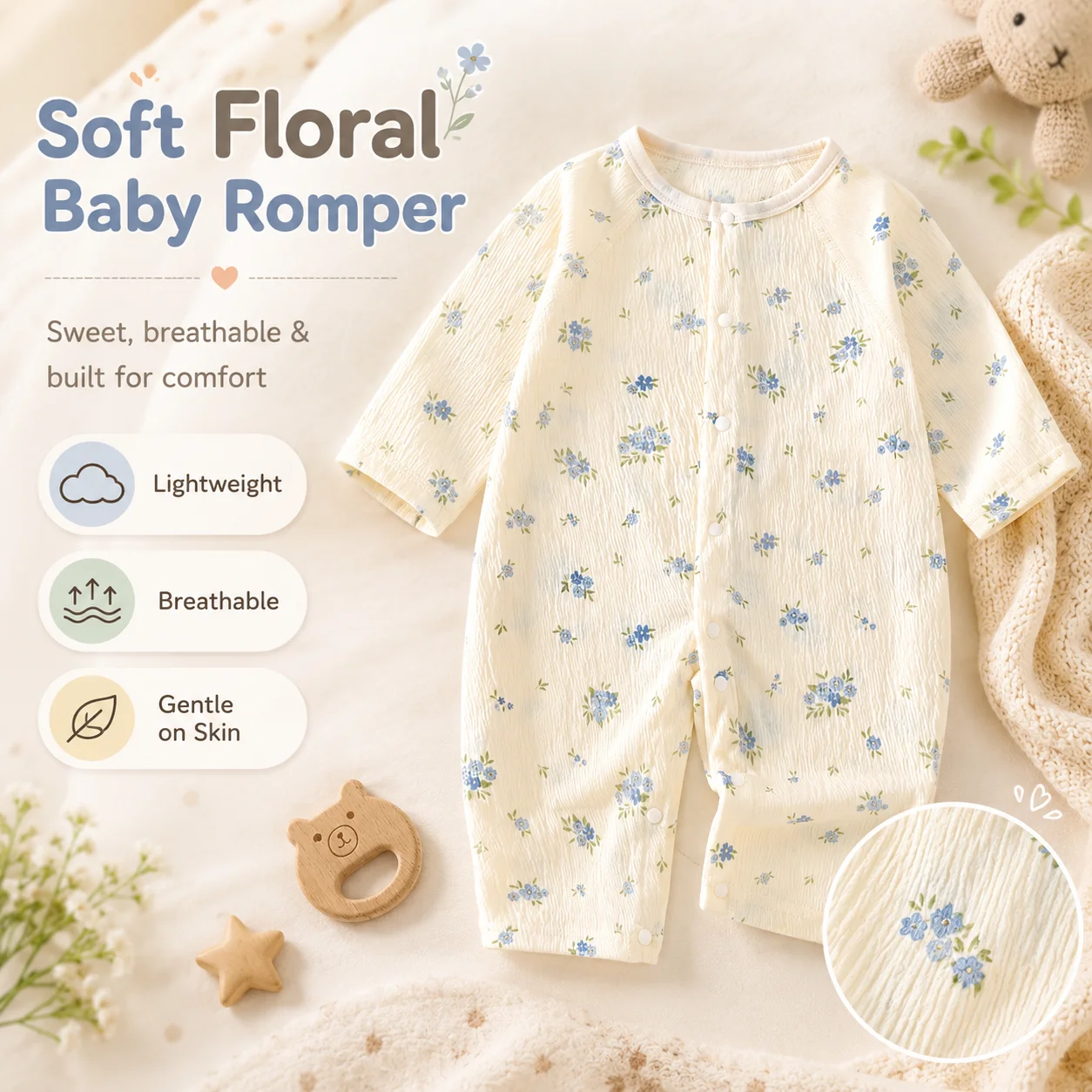 Herbst Kinder Kleidung Baby Kleidung Overall Frühling Baby Tuch klimaanlage Kleidung Neugeborenen Lange ärmeln Krabbeln Pyjamas – Detail 2