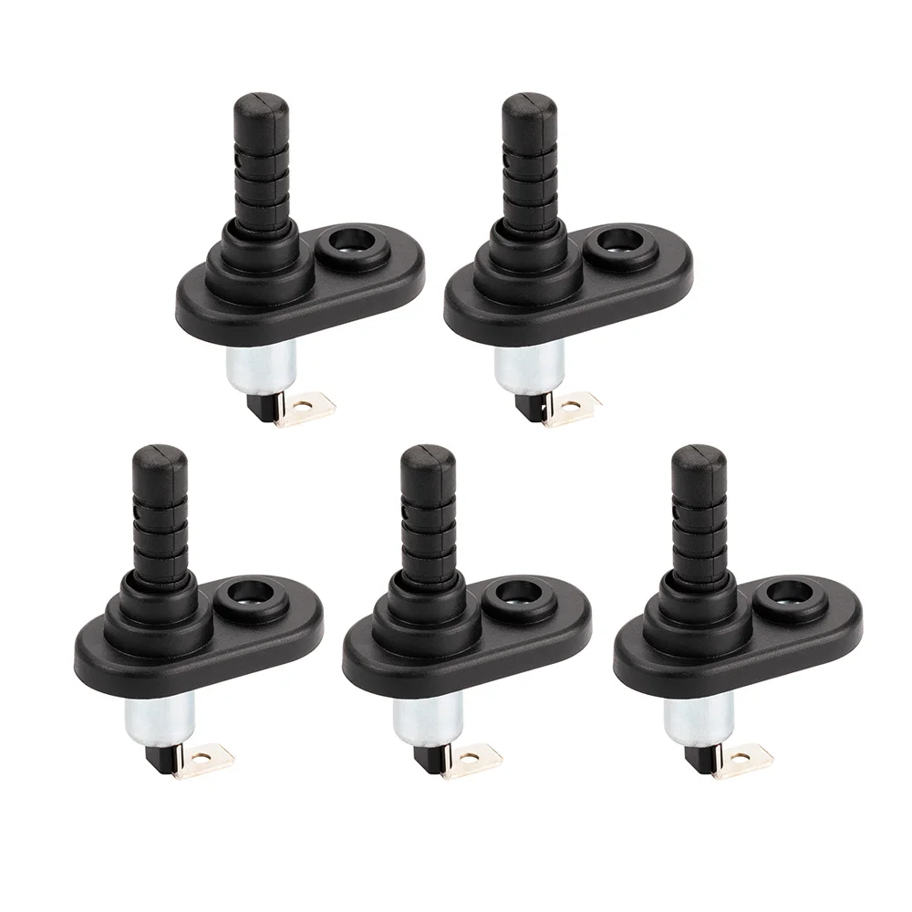 

5pcs Door Lock Switch Side Panel Flange Light Cover Installation Bracket Nickel Plated Universal With Rubber Boot Cars Trucks