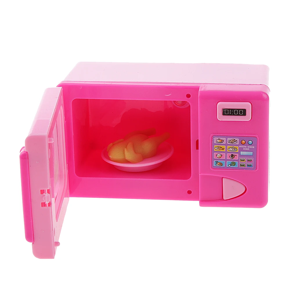 Kids Pretend Role Home Appliance Furniture Microwave Oven-Pink