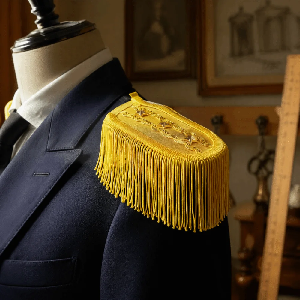 Classic Stars Tassel Epaulettes Dynamic Visual Effects Fancy Looks Shoulder Board Formal Event Dress Group Uniform Collocations