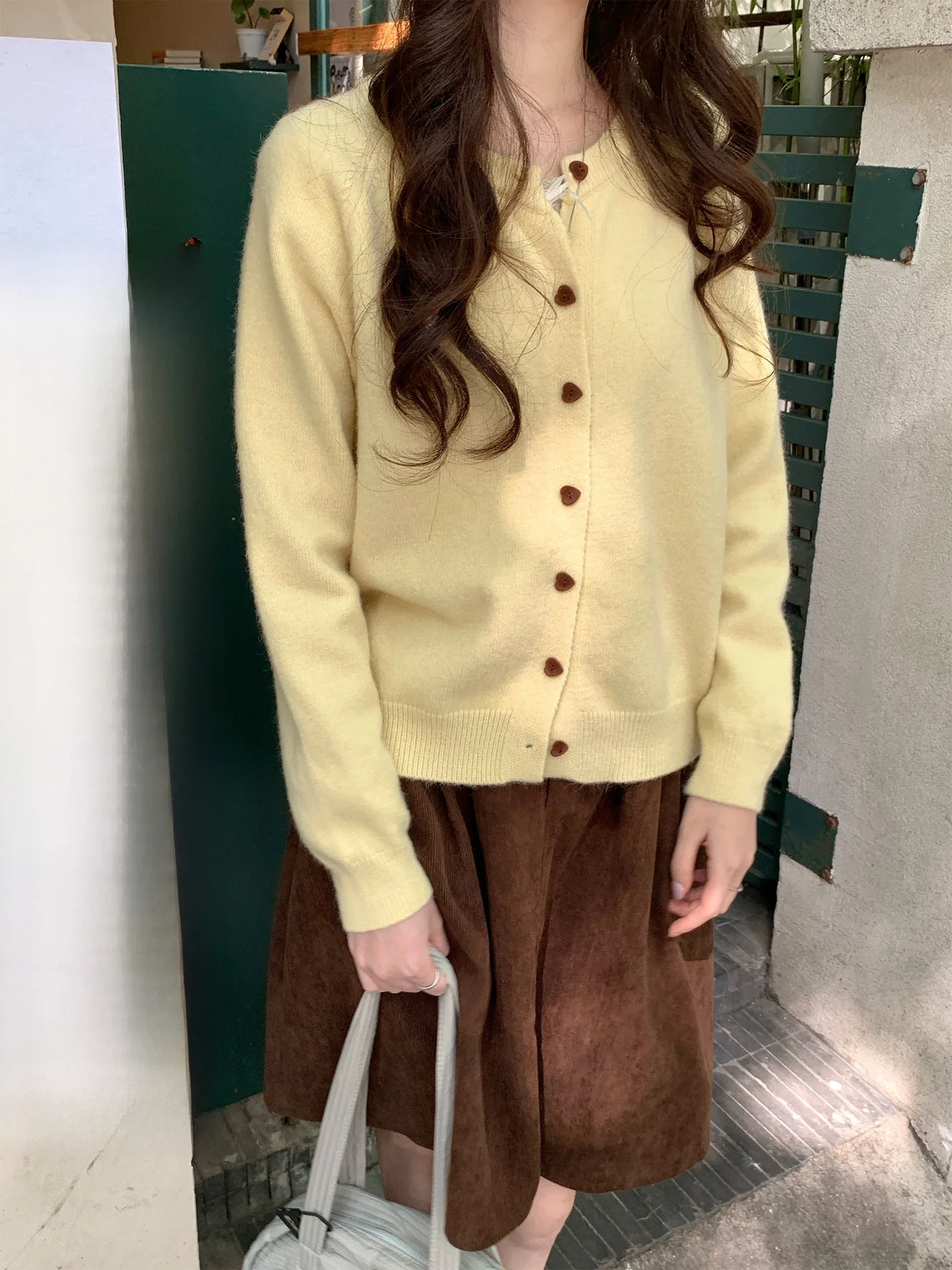 

Holli Korean Sle Sweet Simple round Ne Loose Love Button Knitted Sweater Women's Open Cardigan 2025 New Autumn Winter