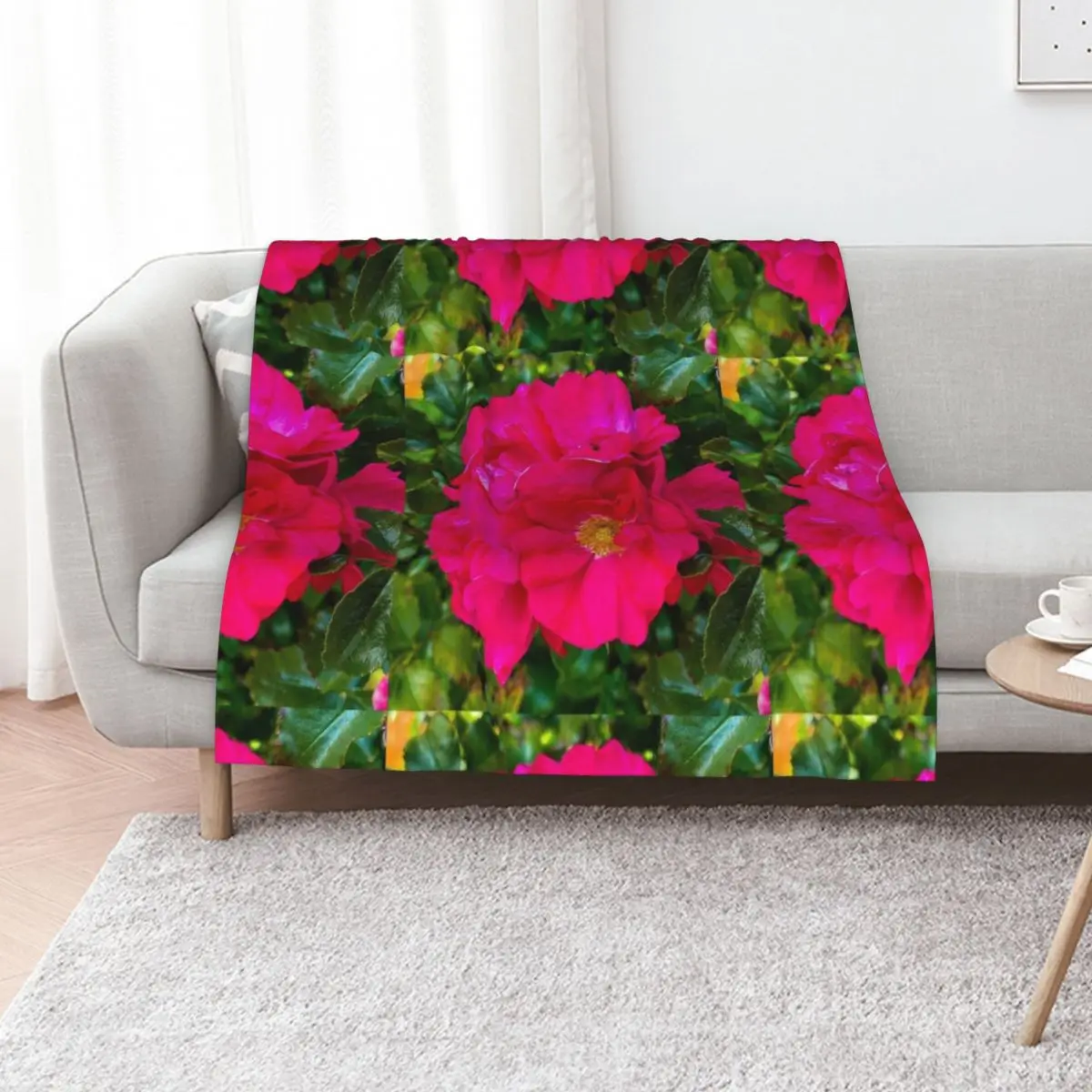 Bright Pink Roses Are My Favourite Throw Blanket Bed Fashionable Luxury Decorative Sofas Designers Flannel Soft Beds Blankets