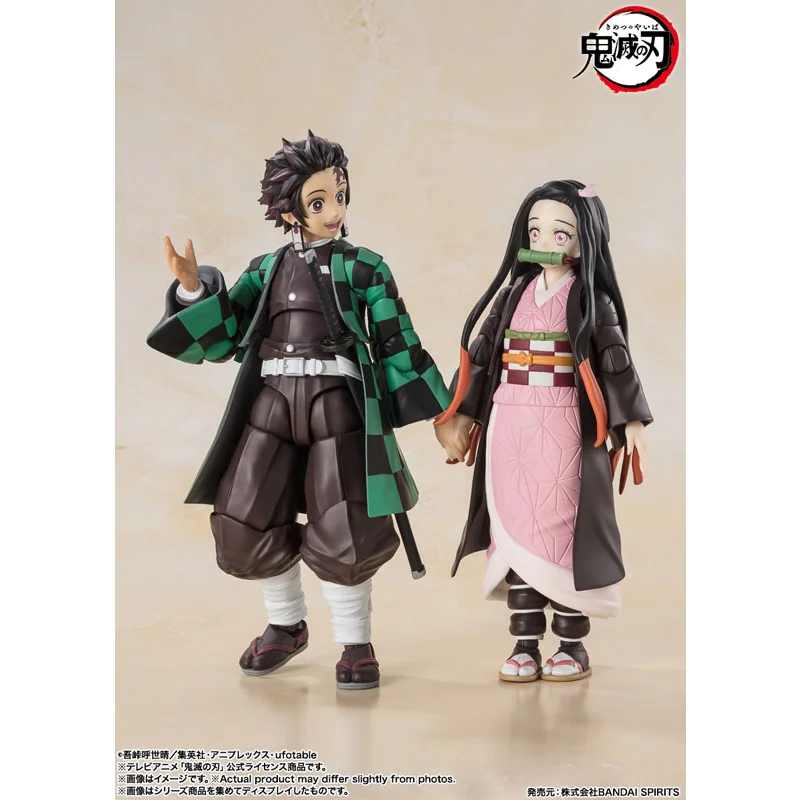 In Stock Original Bandai S.H.Figuarts Kamado Nezuko SHF Kamado Tanjiro Demon Slayer Kimetsu No Yaiba Anime Model Toys