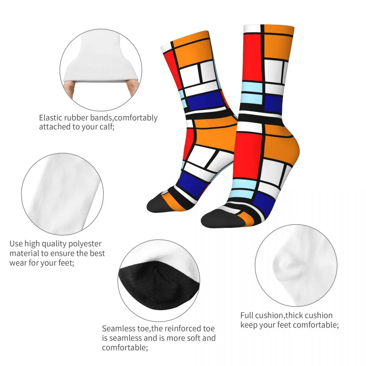 Minimalist Minimalism Art Socks Men's Women's Funny Happy Geometry Socks Spring Summer Autumn Winter Middle Tube Stockings Gifts