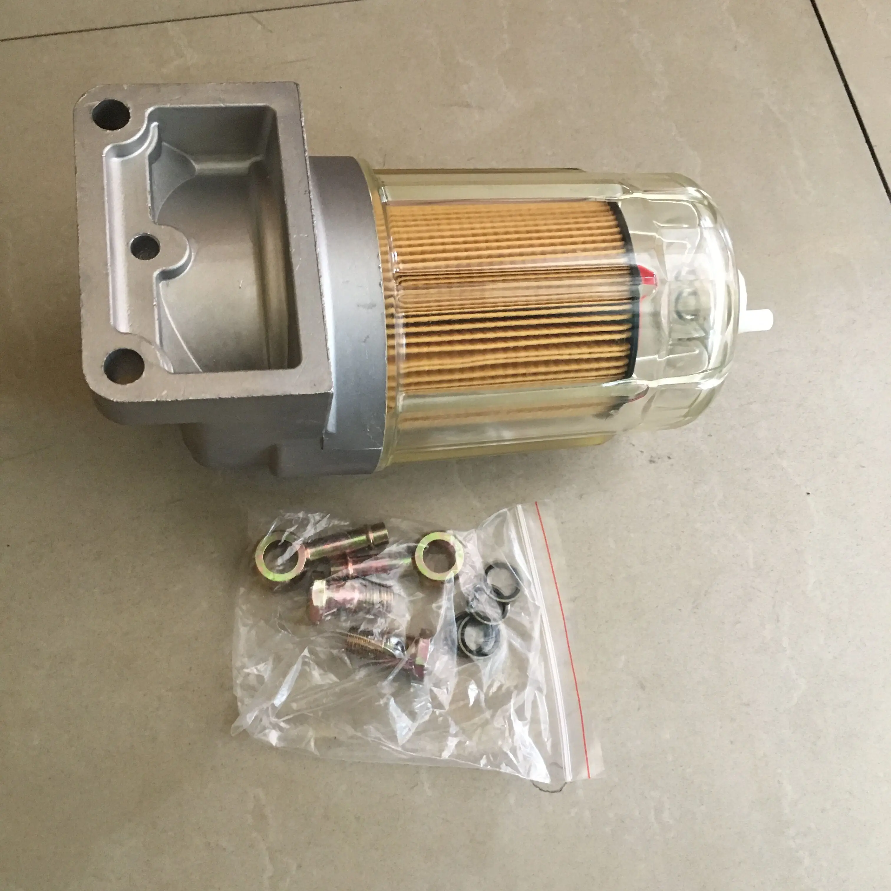 For excavator Kobelco SK200/210/230/250/260-8 super 8 oil-water separator assembly diesel filter element assembly