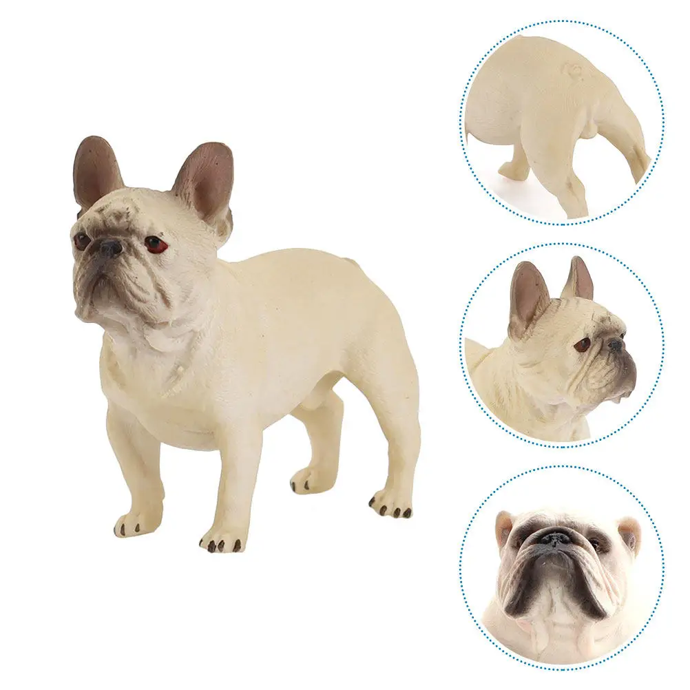

1Pcs Bull Terrier Simulation Animal Decor Light Yellow PVC Craft Micro Landscape Bonsai Ornamental Display Static Dog Craft Home