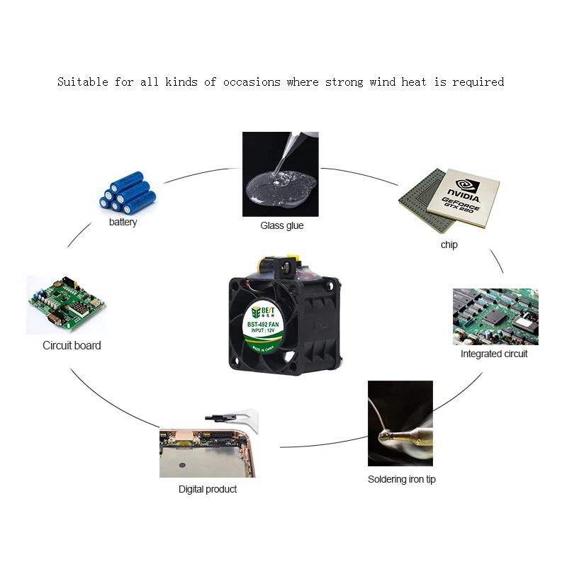 Mini ventola di raffreddamento a doppio cuscinetto dispositivo di fumo di manutenzione elettronica purificatore del filtro del fumo macchina elettrica del fumo del saldatore