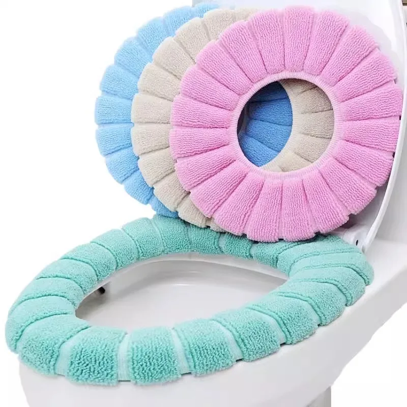 Funda Universal lavable para asiento de inodoro con diseño de calabaza, tapete para taburete en forma de O de punto cálido, accesorios de entrenamiento para orinal para niños