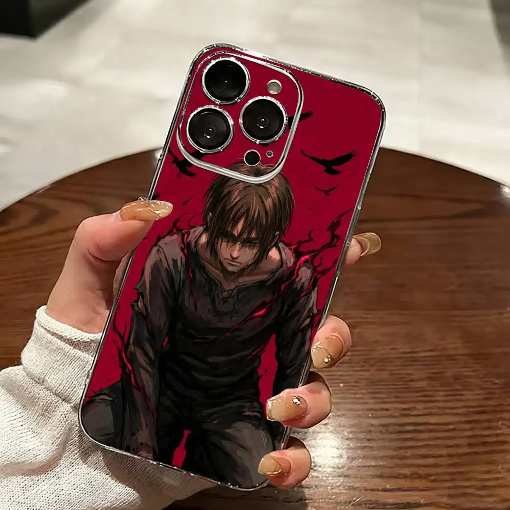 Hot Anime A-Attack On-n Titan  Yeager Phone Case For iPhone 17 16 15 14 13 12 11 Mini Pro Max Plus Transparent Cover
