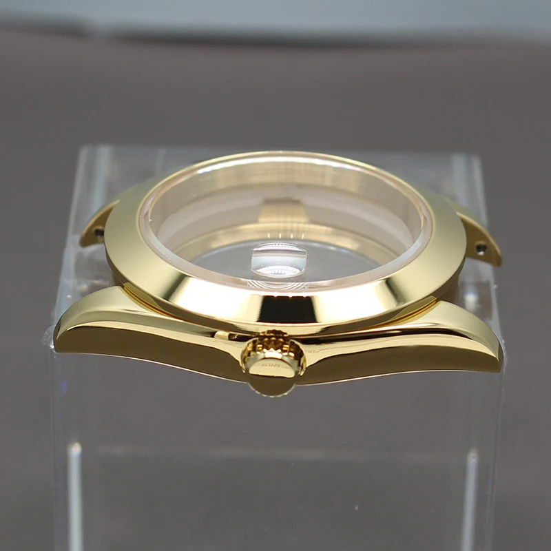 36mm 40mm ouro borda chanfrada casos peças de relógio luxo para air king seiko nh35 nh36 nh38 4r36 miyota 8215 movimento 28.5mm dial 10atm