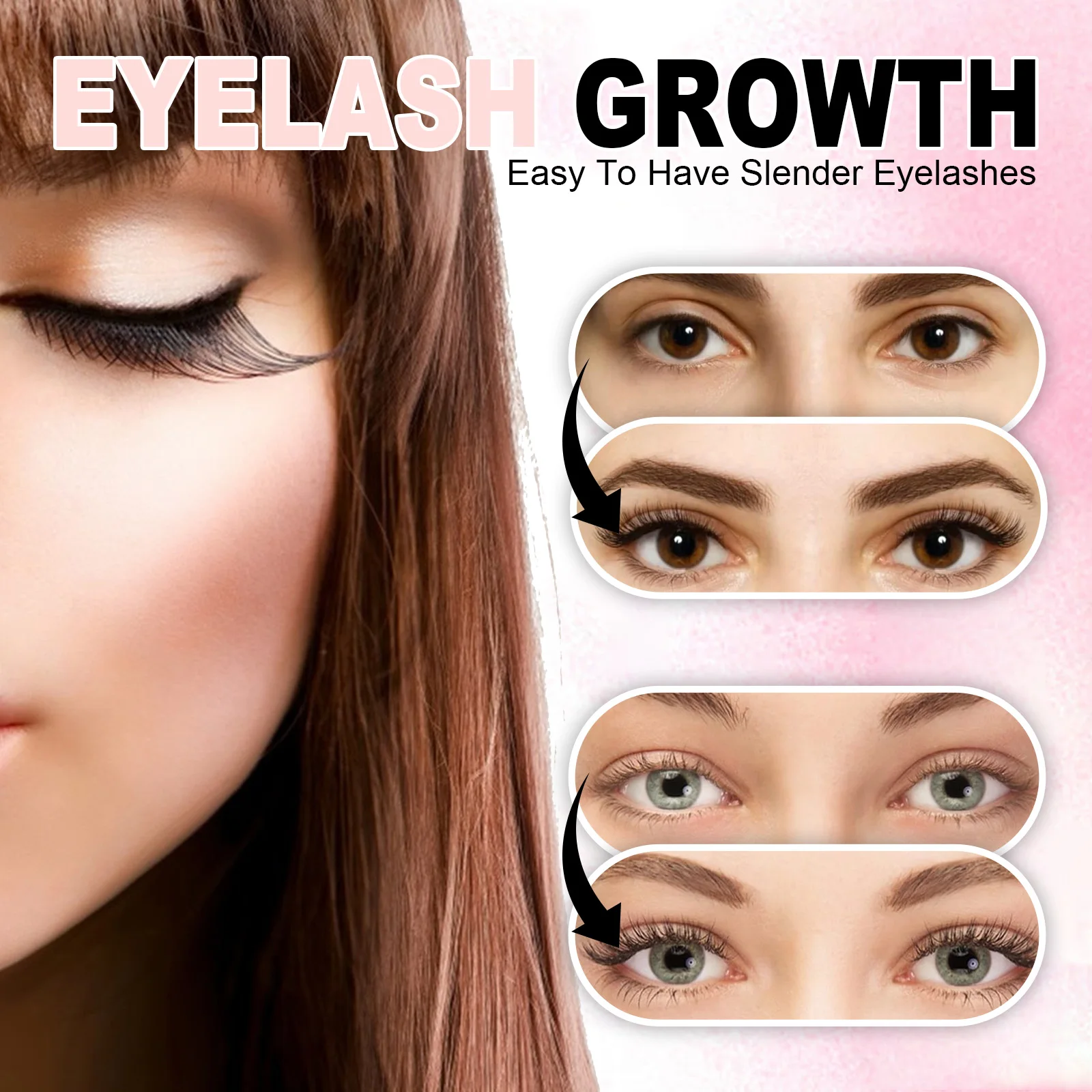 5pcs Eyelash Growth Serum Longer Fuller Thicker Fast Lashes Eyelashes Growing Eyebrow Enhancer Essence Liquid Makeup Products