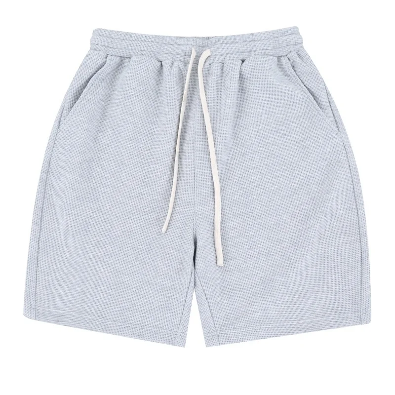 กางเกงขาสั้นลายตารางสำหรับผู้ชายสุดเทรนดี้ - กางเกงลำลองทรงหลวมเอวยางยืด