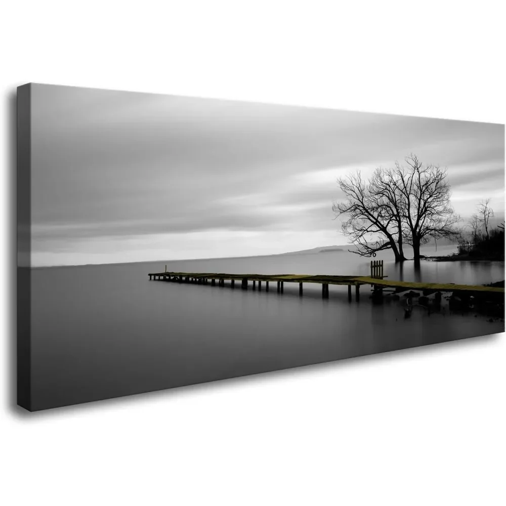 

Wall Art Black and White Lake Trees Landscape Wall Painting Living Room Wall Decoration Home Decorations Modern Minimalism Decor