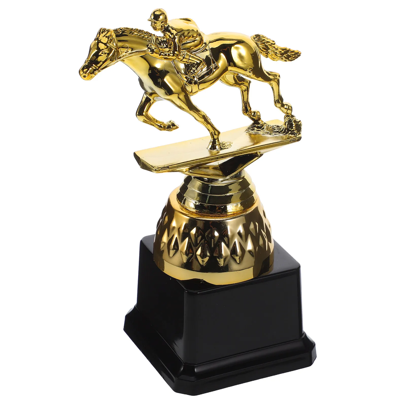 Horse Racing Trophy Cup Golden Base Horse Riding Figure Engraving Space Equestrian Team Championship Award Trophy Award