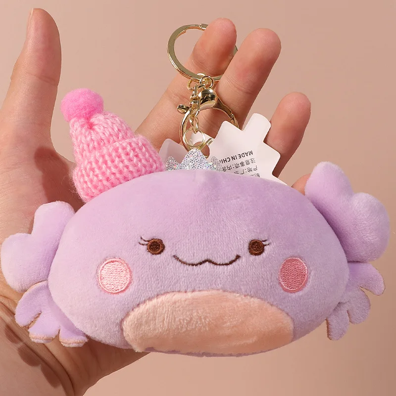 new Cute Delicate  flower smile crab pendant  creative decorate soft  fashione keychain pretty darling doll couple sweet gift