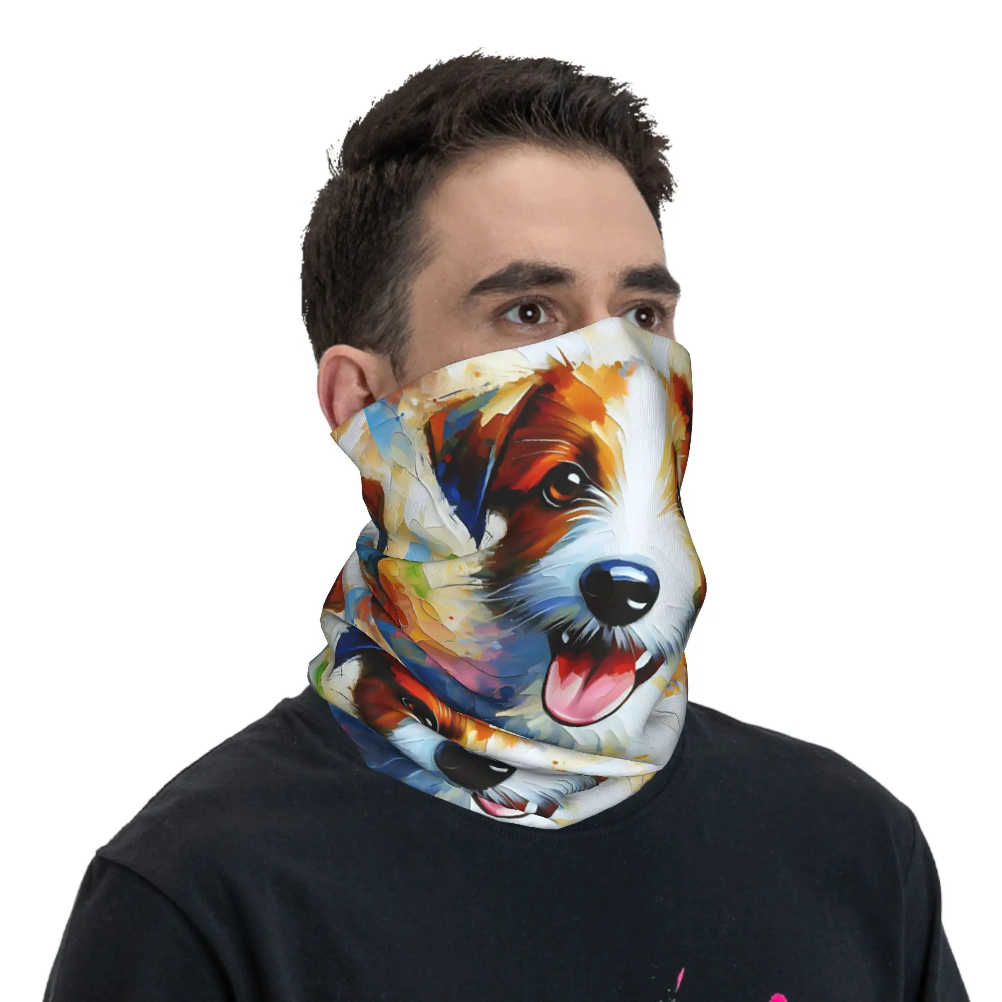 كرومفورلاندر الكلب جاك راسل جحر الاكريليك باندانا غطاء الرقبة المطبوعة وشاح سحري قناع الوجه الدافئ الرياضة في الهواء الطلق للجنسين