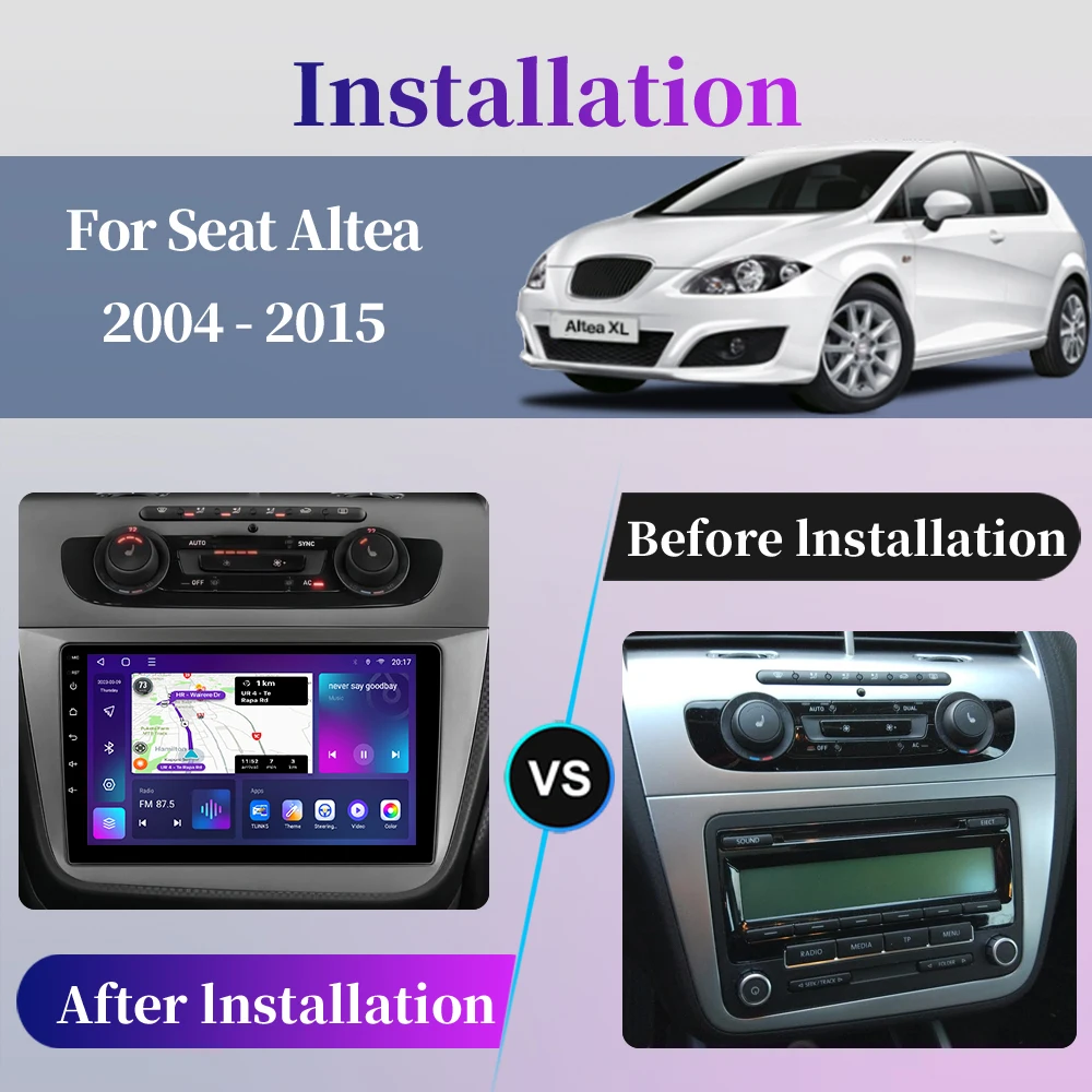 For Seat Altea XL Toledo 3 2004 - 2015 Android Car Radio Multimedia Player GPS Navigation Carplay Auto Stereo Intelligent System