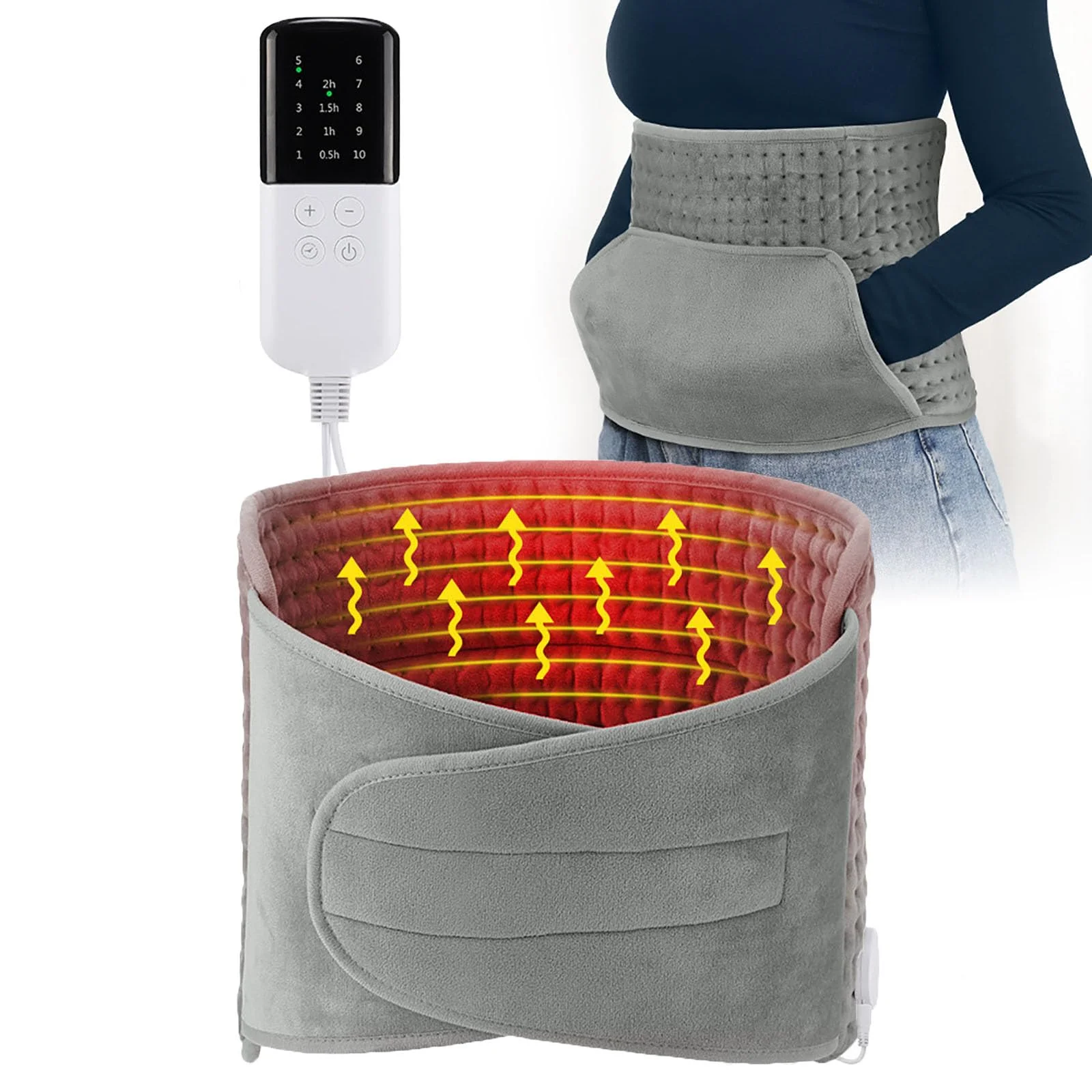 

Electric Heating Pad for Back Abdomen Legs and Waist, 10 Heat Settings, Automatic Shut-Off Electric Blanket Machine Washable