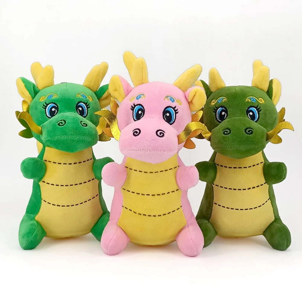 

16-28CM Many Sizes Chinese Dragon Plush Toy Standing Dragon Beard Multi-Colored Chinese Mythology Legend Creature Gift For Kids