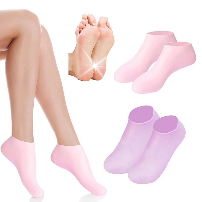 Silicone Moisturizing Foot Socks Foot Spa Massage Exfoliating Gel Socks Breathable Remove Dead Skin Anti Cracking Foot Care Tool