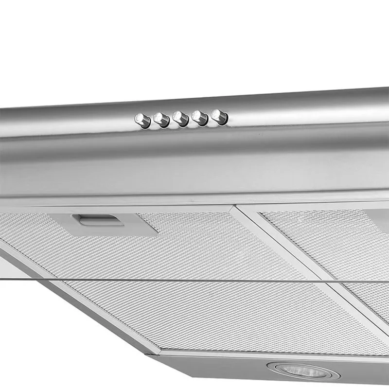 

Экономичная черная стеклянная наклонная вытяжка для кухни или отеля с кнопочным управлением, электрическая