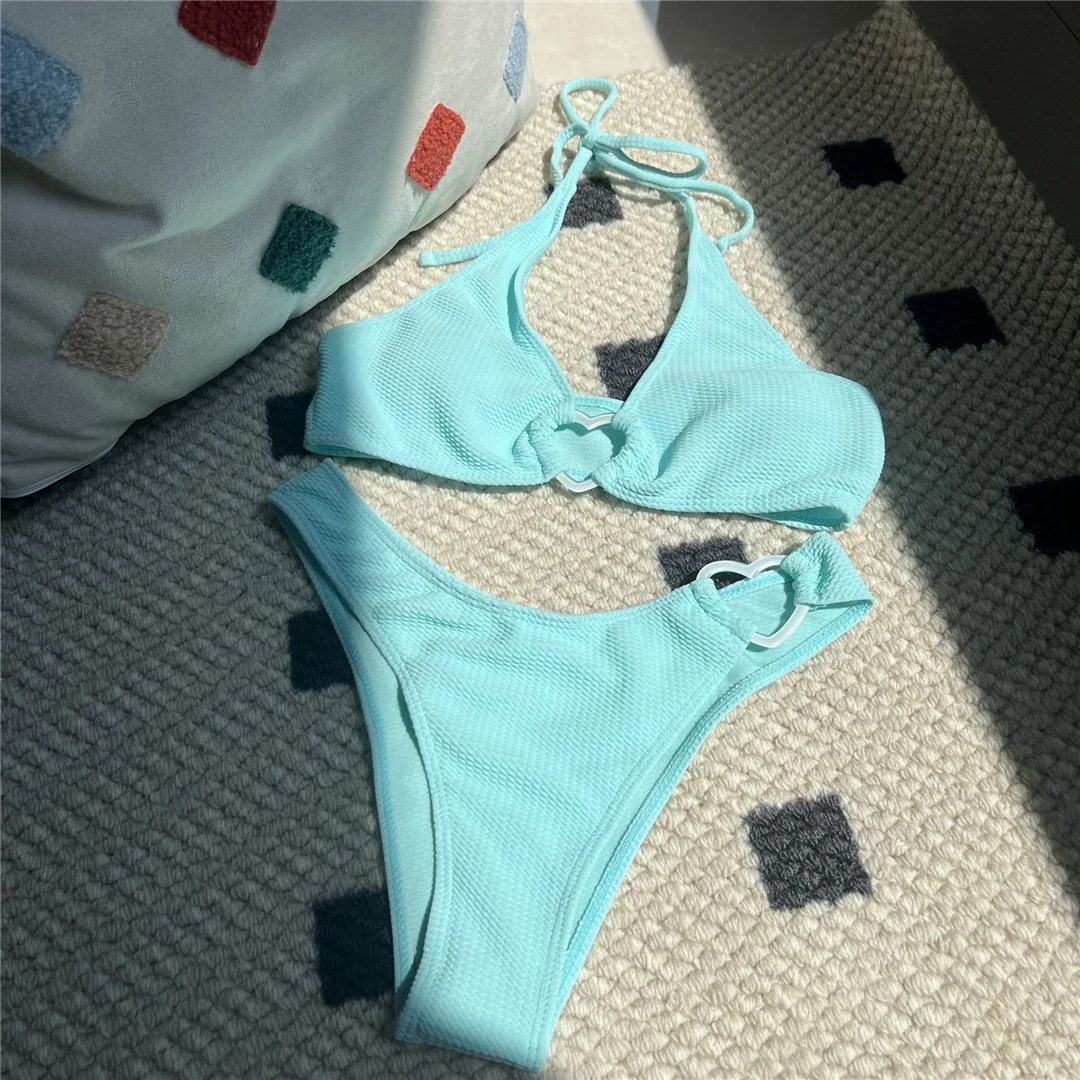 5-Farbiges Neckholder-Bikini-Set mit herzförmigem Schnitt und mittelhoher Taille, Damen-Badebekleidung, zweiteiliger Bikini, Badeanzug, Badebekleidung, Schwimmbekleidung V4930 – Detail 40