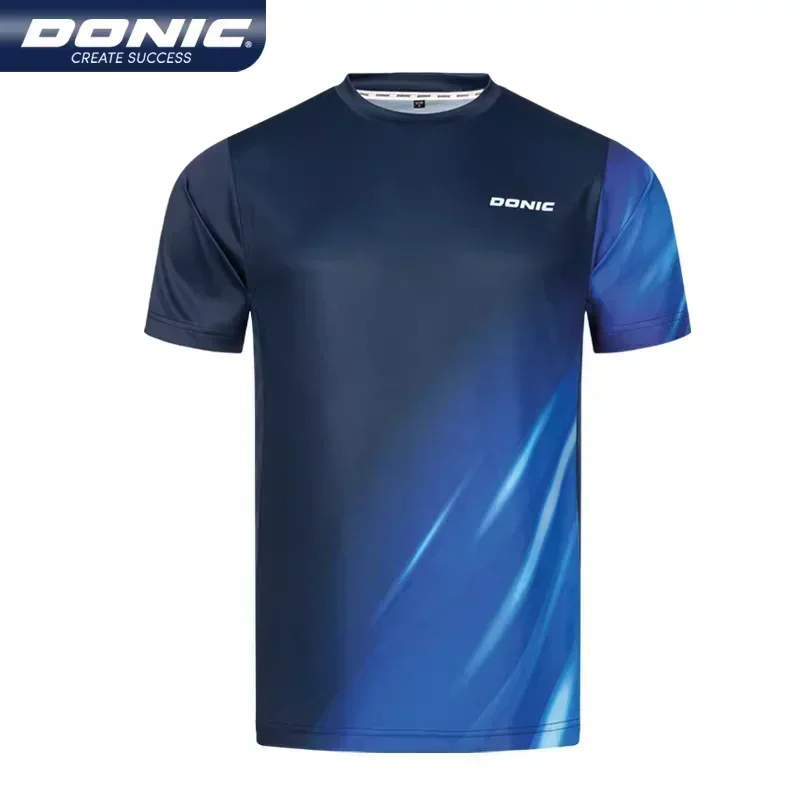 Donic Table Tennis T-shirts,for Men Women ,sports Polo Clothes Quick Dry Tennis Tops Table Tennis Suit with Short Sleeves