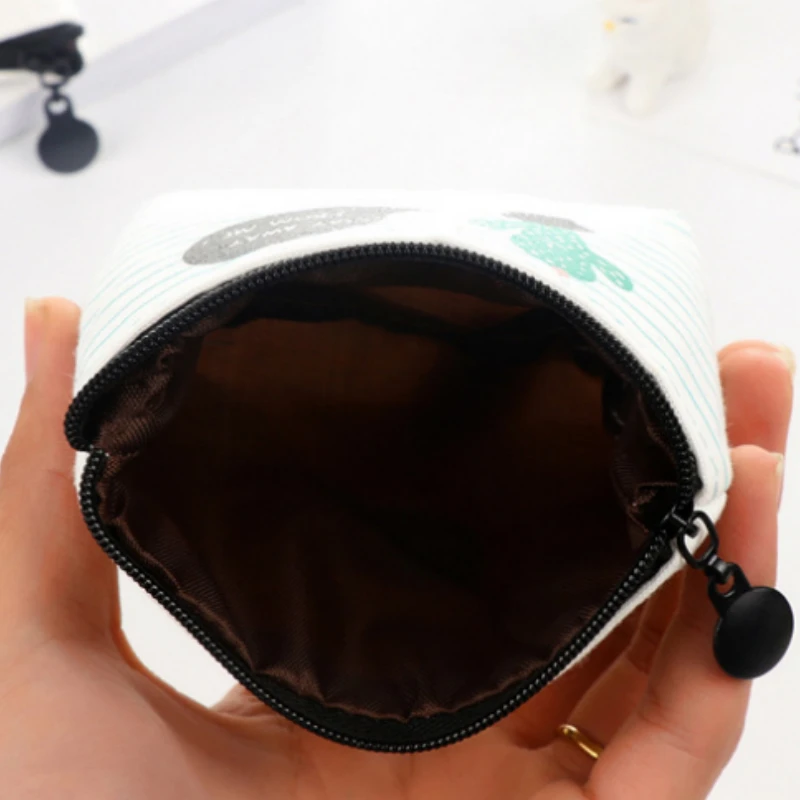 1PC Keys Bag Case Cactus Pattern Mini Wallet Earphone Data Cable Storage Bag Pouch Portable Credit Band Cards Badges Organizer