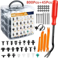 Kit de Clip de sujeción para coche, Clips de plástico para remache de guardabarros, pasador de retenedor de empuje para carrocería, reparación de Panel embellecedor de puerta de parachoques, 800 Uds.-100 Uds.