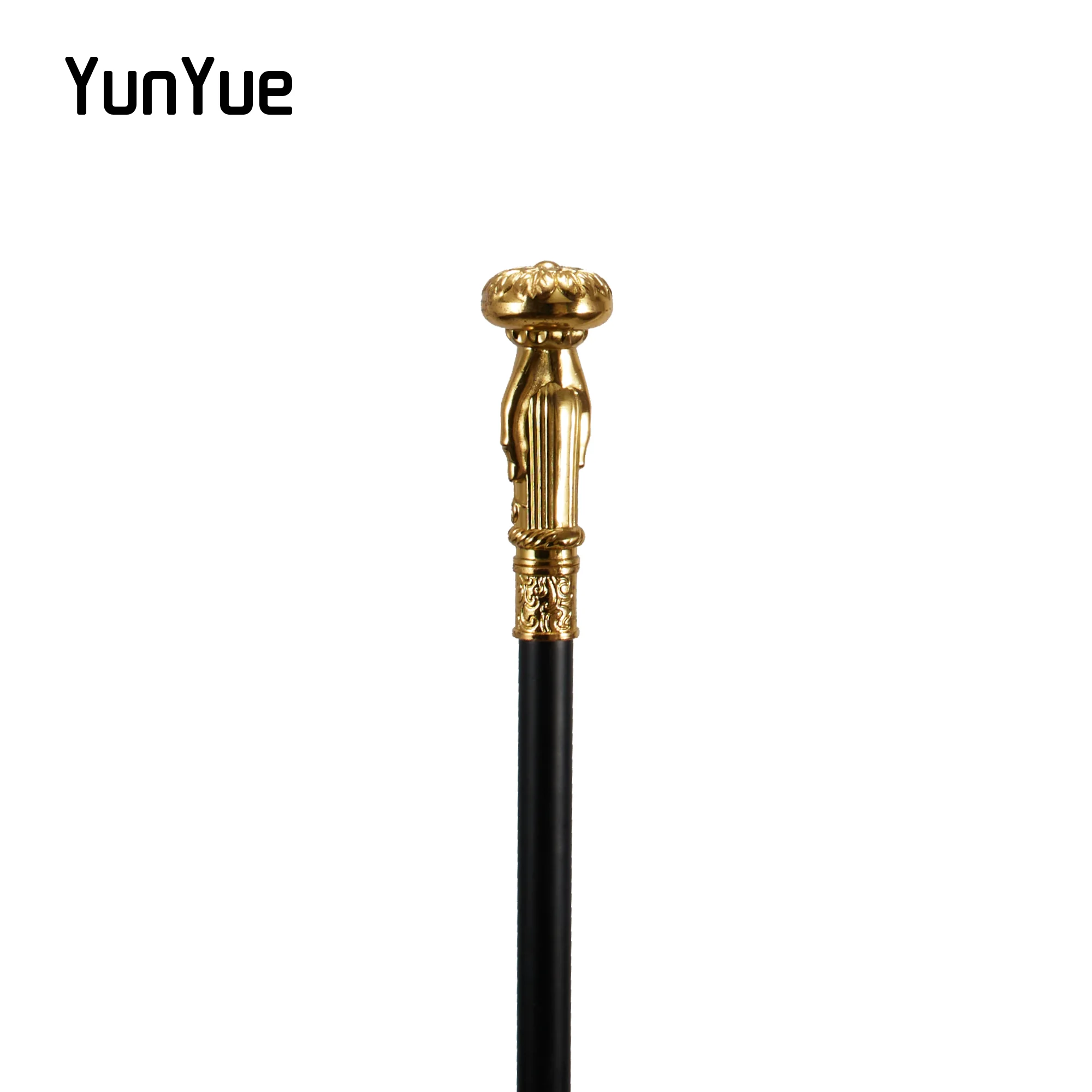 ゴールドハンドブーケ金属彫刻ウォーキングステッキ紳士アート装飾ファッションエレガントなウォーキングスティック女性コスプレフィルムパーティー杖