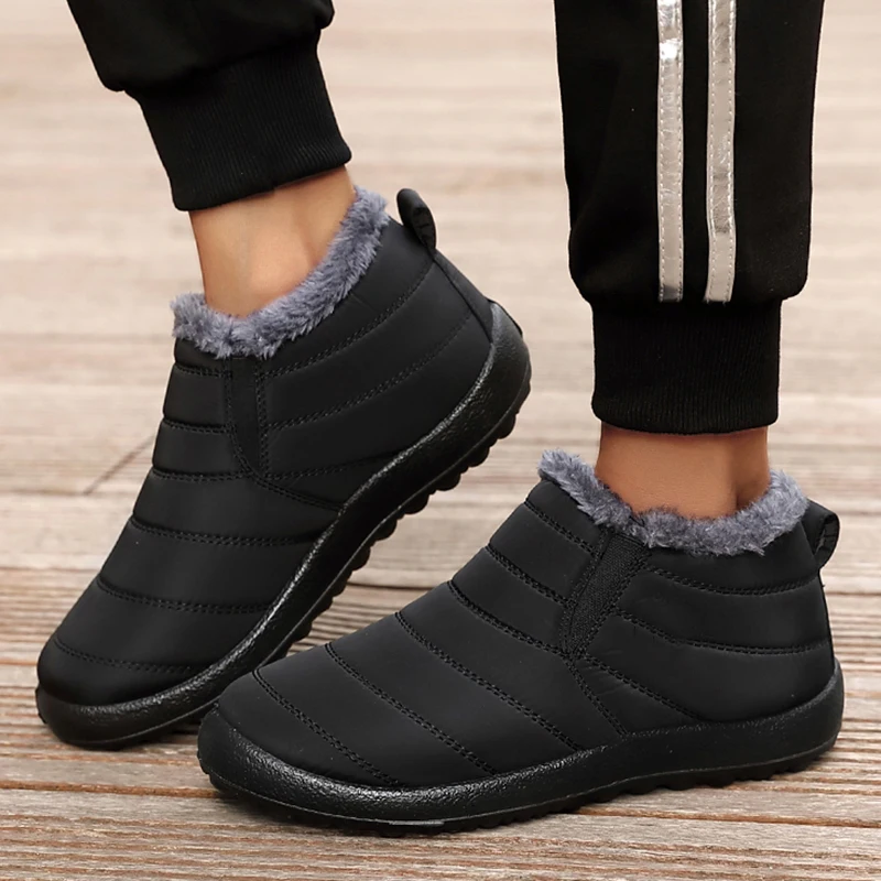 Snow Platform Women Boots Punk Shoes For Women Slip On Shoes Woman Soft Ankle Boots Keep Warm Fur Winter Shoes Women Botas Mujer