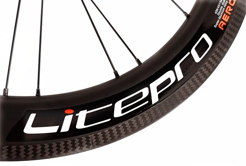 Litepro Bike Carbon Fiber AERO Wheels Ultralight 406 74x130mm V Brake Disc Brake 451 Wheelset 100/135mm Sealed Bearing 40mm Rims