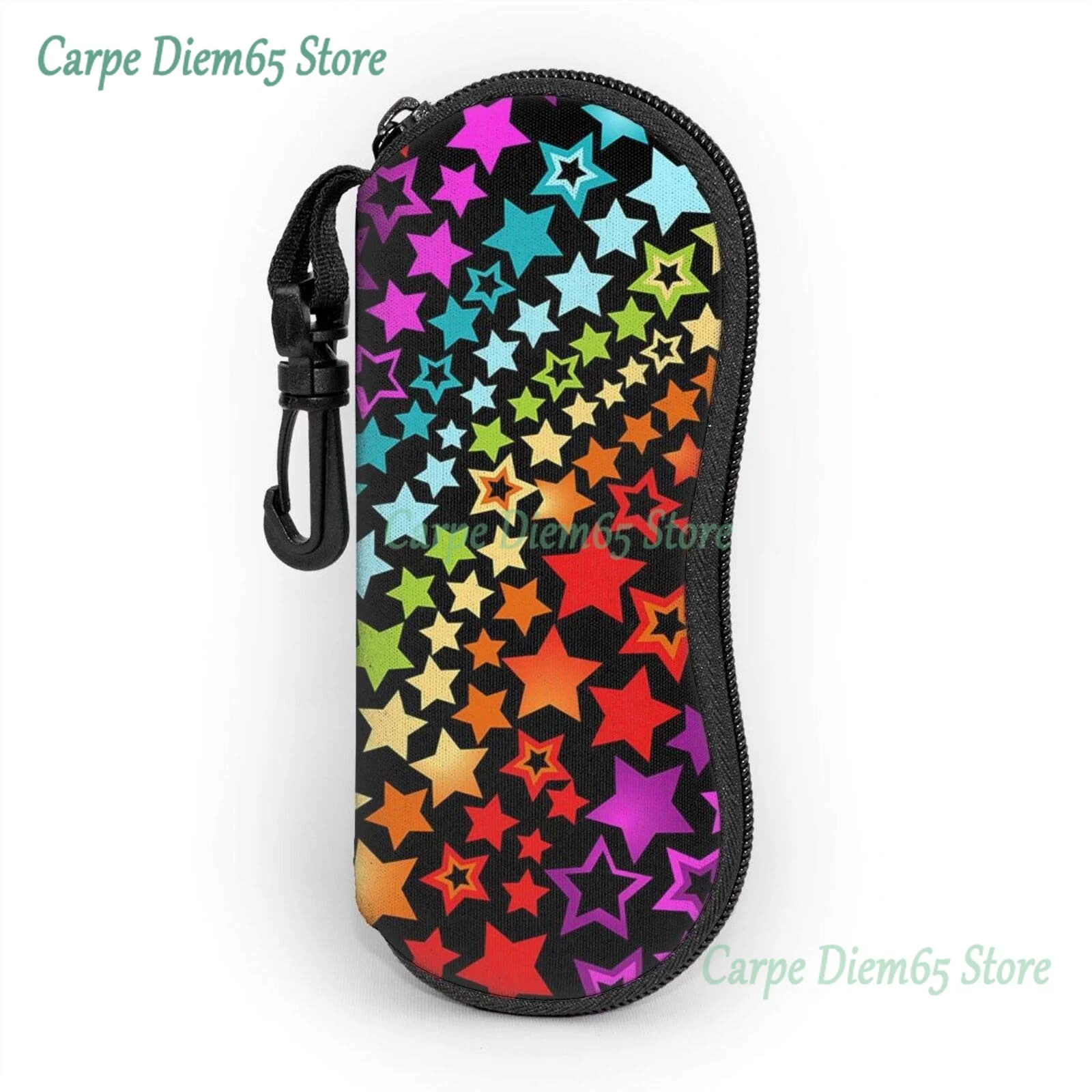 

Rainbow Stars Pattern Sunglasses Soft Case Portable Ultra Light Eyeglasses Bag Multifunction Neoprene Zipper Eyeglass Case