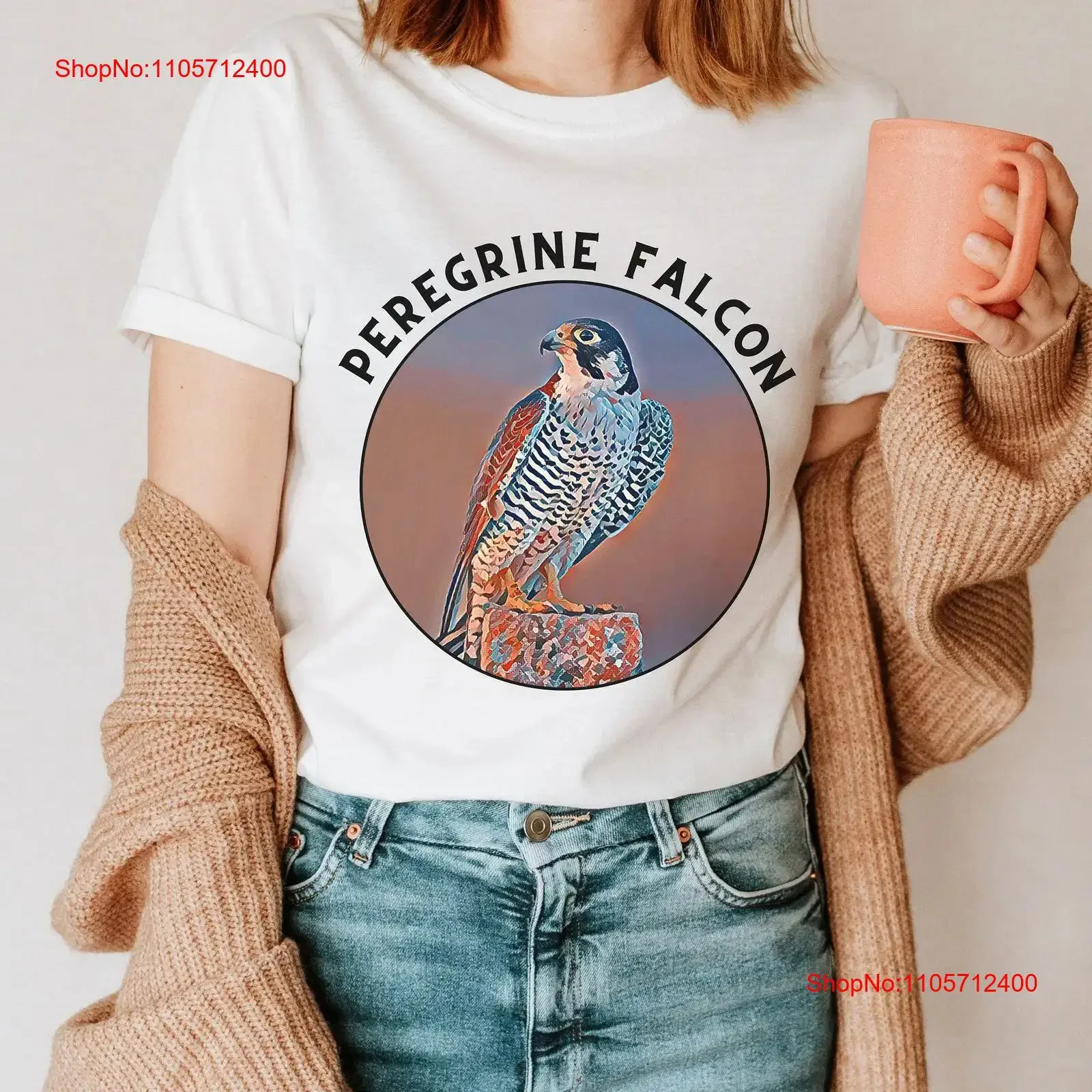 Peregrine Falcon T Shirt Birdwatching shirts for Dad Falconry s vintage Washed Top For Everyday Wear graphic designer clothes