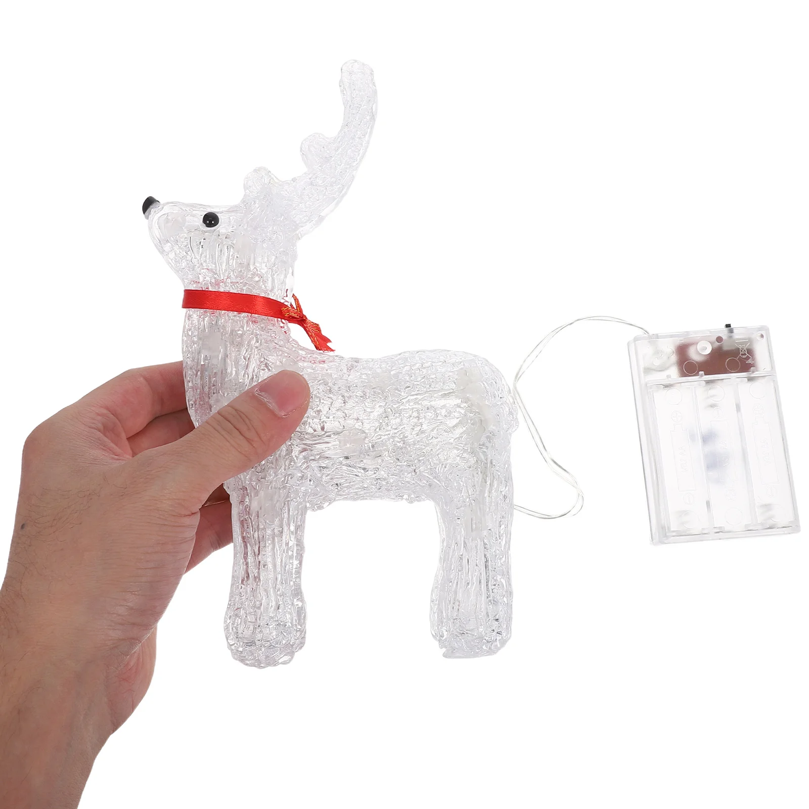 

Light-Up Reindeer Decoration Christmas Elk Figure Iron Art Sculpture Indoor Outdoor Holiday Window Display Prop Small Reindeer