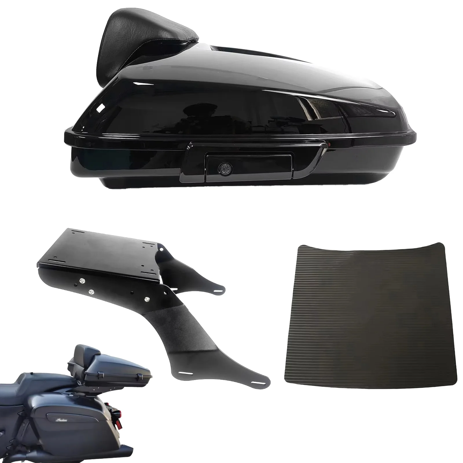 For Kawasaki Vulcan 1700 Vaquero VN1700 2010-2026 Razor Tour Pack Pak Trunk Tail Box with Mount Luggage Rack