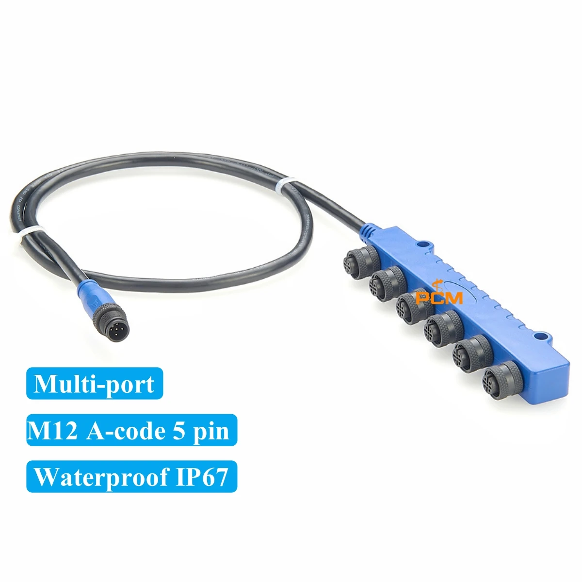 Micro-Change MPIS Multiport Box, M12 Tee Splitter 6 port for NMEA2000, CAN BUS, Devicenet, M12 sensor actuator distributor box