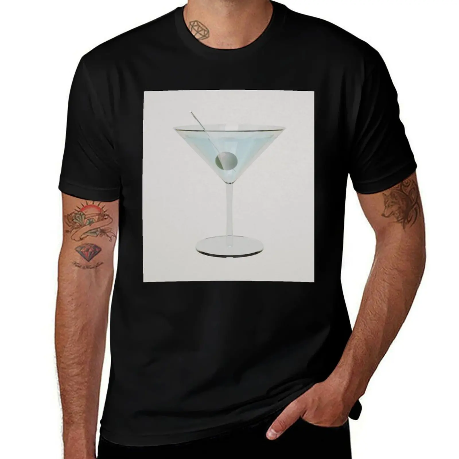 

Abstract 3D Cocktail [Dirty Martini] T-Shirt quick drying vintage summer 2025 men graphic t shirts