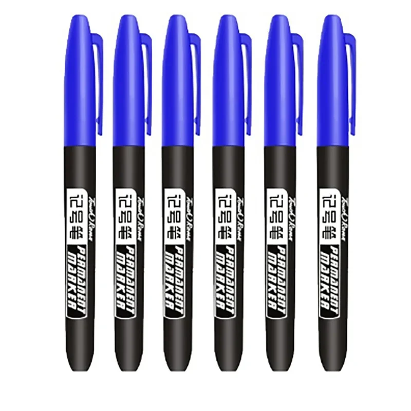 

3 шт./компл. перманентный маркер, водостойкие чернила, тонкие точки, черные, синие, красные масляные чернила, 1,5 мм, круглый носок, тонкие цветные маркеры