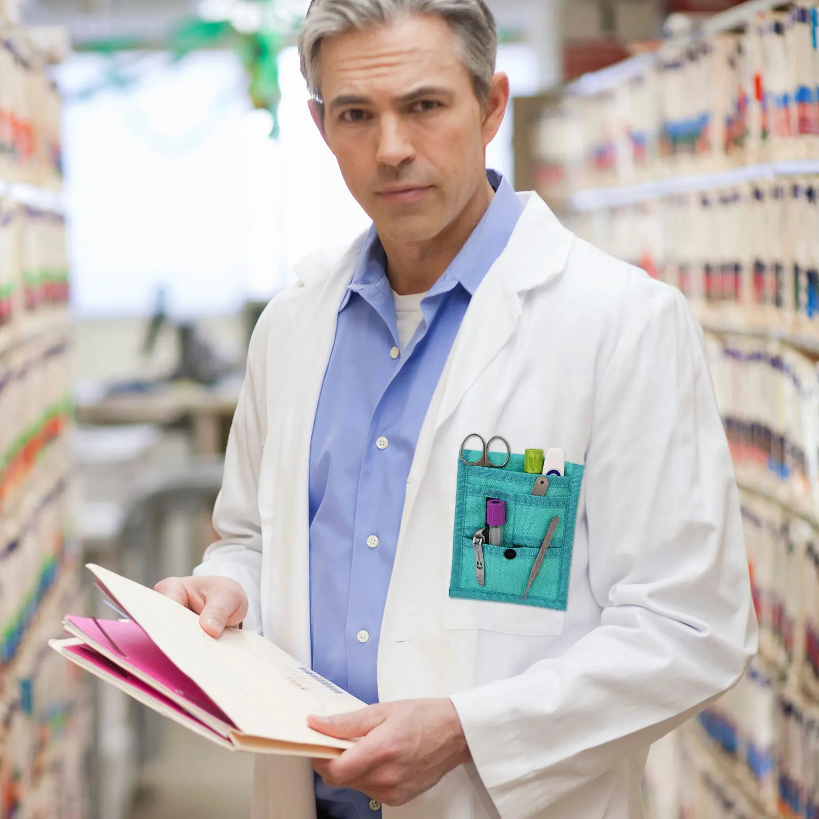 

Pen Pouch For Daily Use Durable Simple Design Portable Stationery Storage Bag Pocket Organizer Emerald Color Fall-Proof Pencil