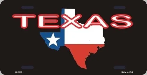 Aluminum License Plate US State Texas outline NEW Aluminum