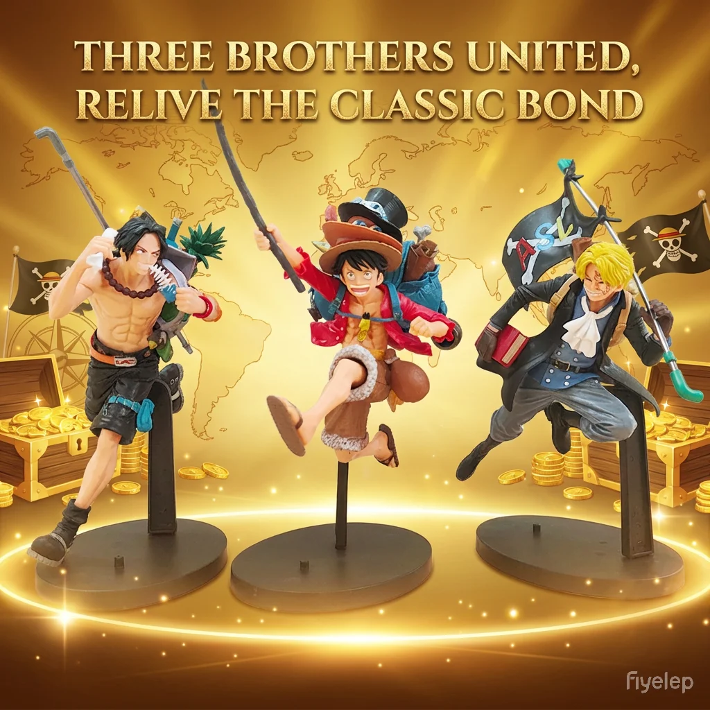Figura de One Piece, Luffy, los Tres Hermanos, 3 Piezas/Set de Sabo, Ace y Luffy, Modelo de Anime, Decoraciones de Oficina, Colección Bandai, Regalo para Niños
